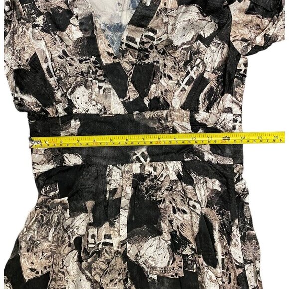 IRO Dress Sz 34 FR /US 2 Maxi Midi Black Beige abstract high low Designer Luxury - Picture 11 of 14